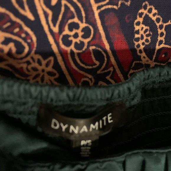 DYNAMITE Blue/green milkmaid style tank top - Picture 3 of 8